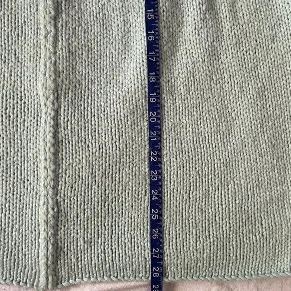 Handmade Womens Knit Cardigan With Floral Yoke Design Size M Pastel Mint Green & - Picture 6 of 8